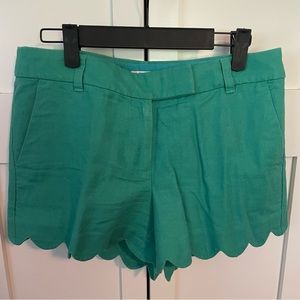 Green Scalloped J Crew Shorts
